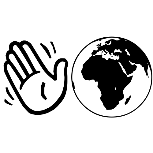 👋🌍 Emoji Domain black and white Symbola rendering